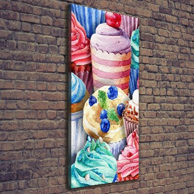 Verticale foto op canvas Kleurrijke cupcakes