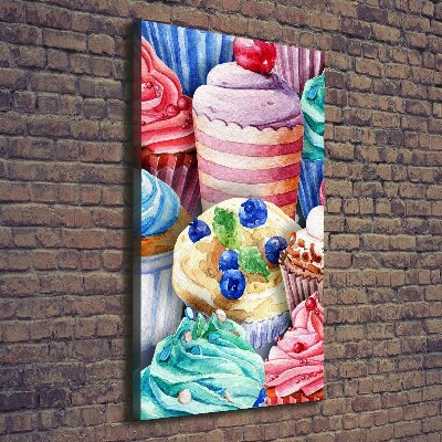 Verticale foto op canvas Kleurrijke cupcakes