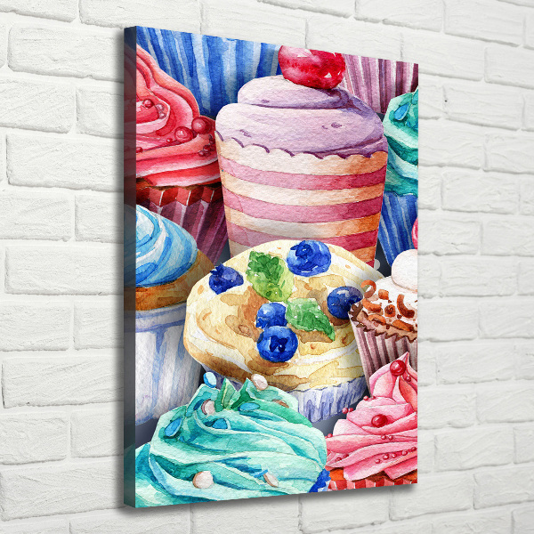 Verticale foto op canvas Kleurrijke cupcakes