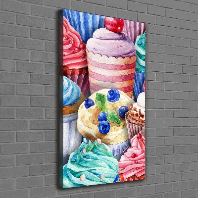 Verticale foto op canvas Kleurrijke cupcakes