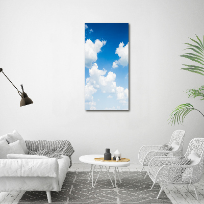 Verticaal schilderij op canvas Wolken aan de hemel