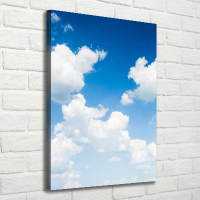 Verticaal schilderij op canvas Wolken aan de hemel
