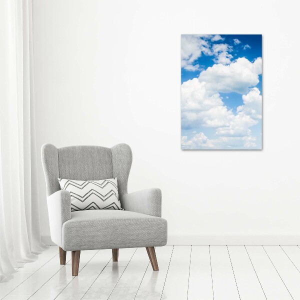 Verticaal schilderij op canvas Wolken aan de hemel