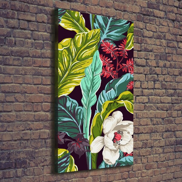 Verticaal canvasschilderij Tropische bloemen