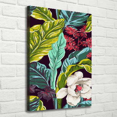 Verticaal canvasschilderij Tropische bloemen