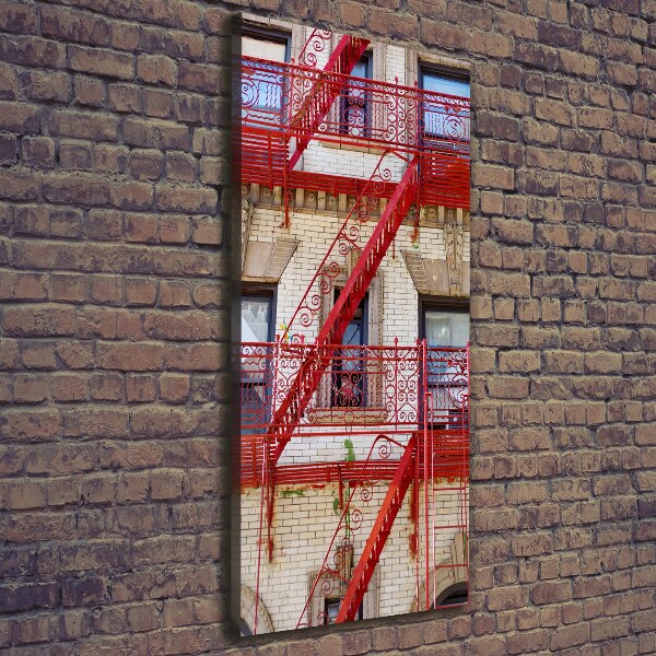 Verticaal canvasschilderij Italiaans huurhuis