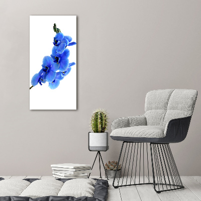 Verticaal schilderij op canvas Blauwe orchidee