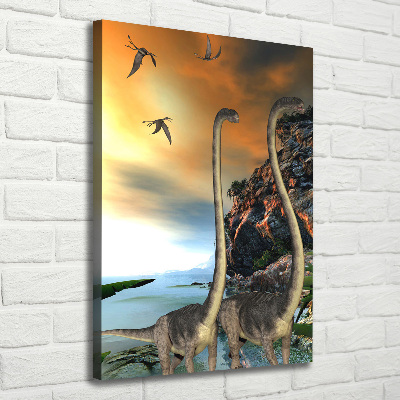Verticaal canvasschilderij Dinosaurussen