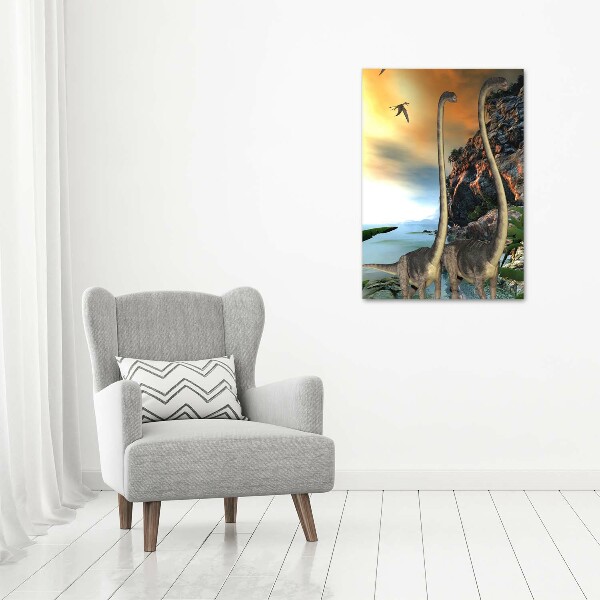 Verticaal canvasschilderij Dinosaurussen