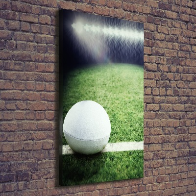 Verticaal canvasschilderij Rugbybal