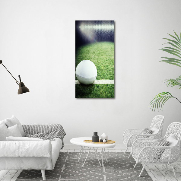 Verticaal canvasschilderij Rugbybal