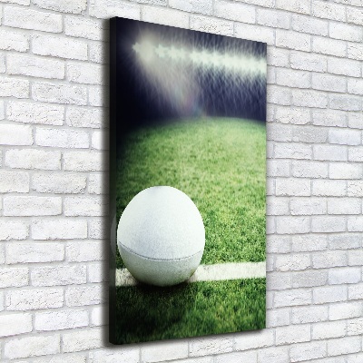 Verticaal canvasschilderij Rugbybal