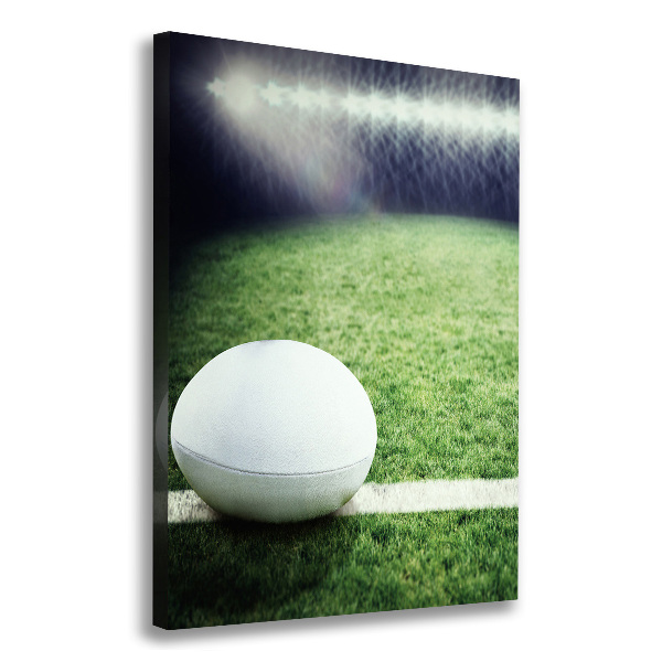 Verticaal canvasschilderij Rugbybal