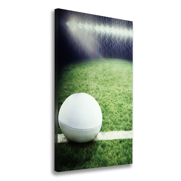Verticaal canvasschilderij Rugbybal