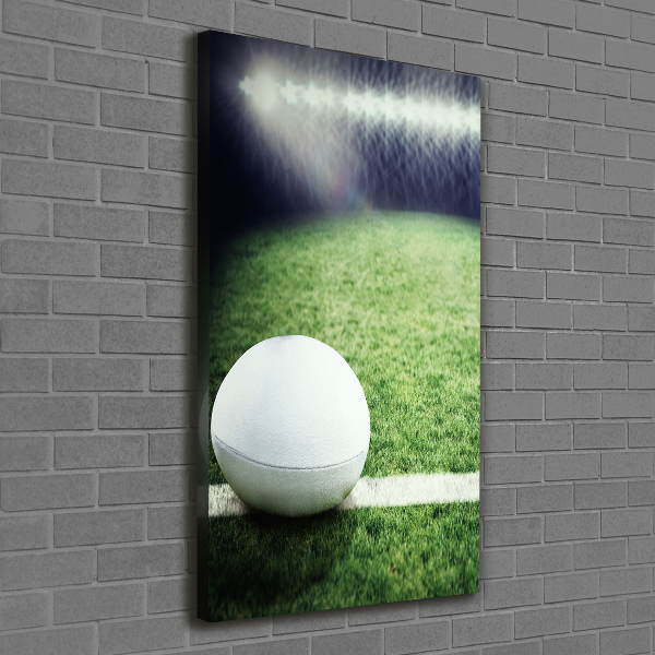 Verticaal canvasschilderij Rugbybal