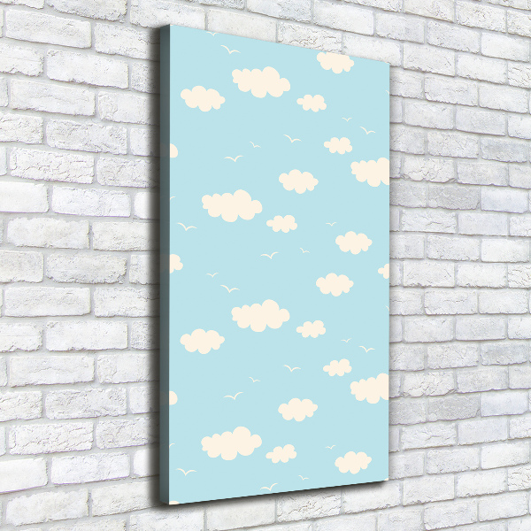 Verticaal schilderij op canvas Wolken