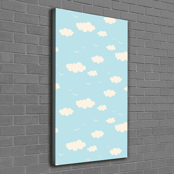 Verticaal schilderij op canvas Wolken