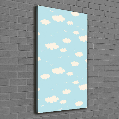 Verticaal schilderij op canvas Wolken