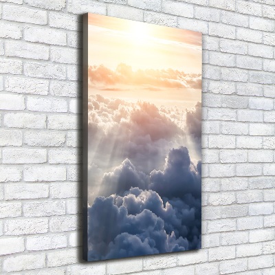Verticale foto op canvas Vliegen boven de wolken