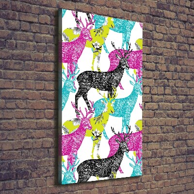 Verticaal schilderij op canvas Kleurrijke herten