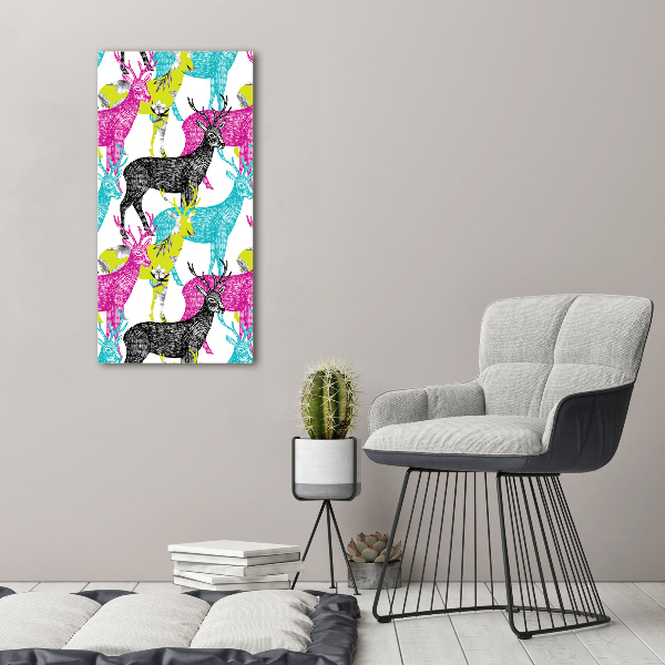 Verticaal schilderij op canvas Kleurrijke herten
