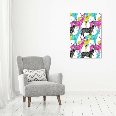 Verticaal schilderij op canvas Kleurrijke herten