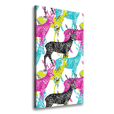 Verticaal schilderij op canvas Kleurrijke herten