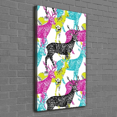 Verticaal schilderij op canvas Kleurrijke herten