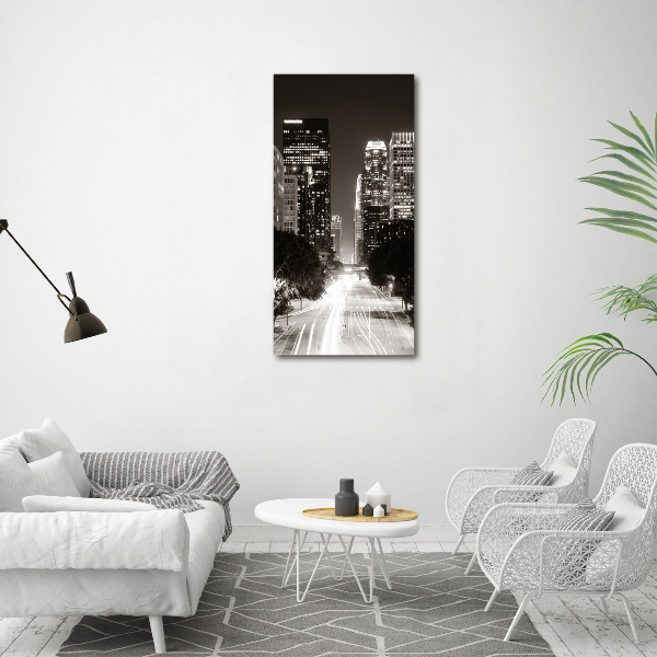 Verticale canvasfoto Los Angeles 's nachts