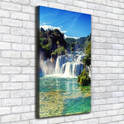 Verticaal schilderij op canvas Krka-waterval