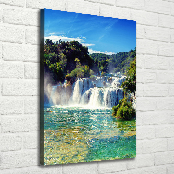 Verticaal schilderij op canvas Krka-waterval