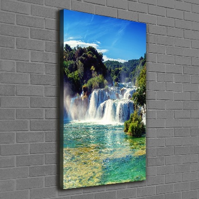 Verticaal schilderij op canvas Krka-waterval