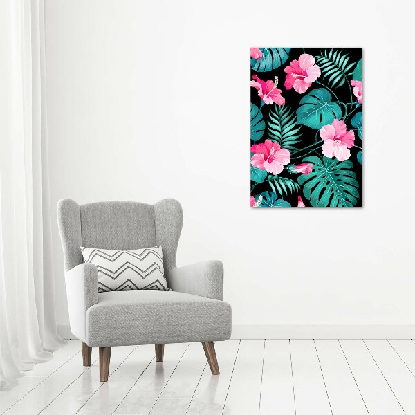 Verticale canvasfoto Hawaiiaanse bloemen