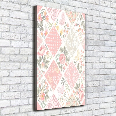 Verticale foto op canvas Bloemenpatroon