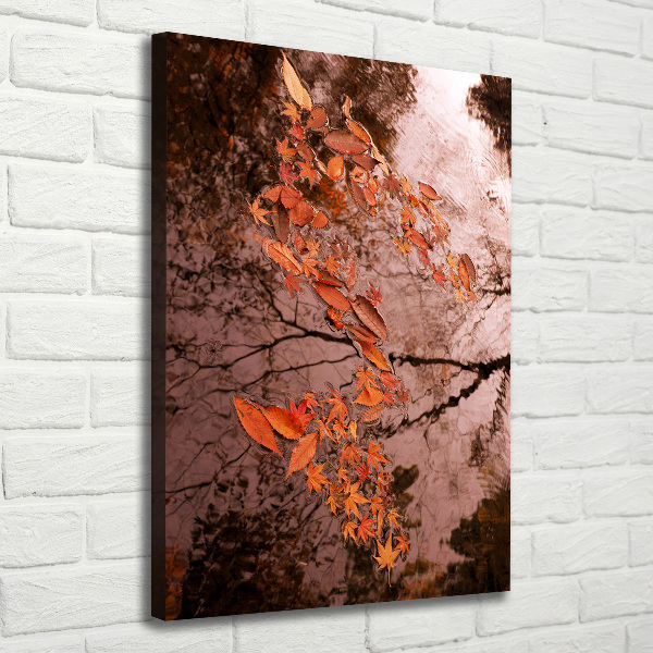 Verticaal canvasschilderij Herfstbladeren