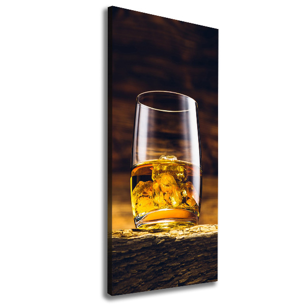 Verticale canvasfoto Bourbon in een glas