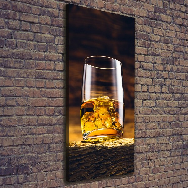 Verticale canvasfoto Bourbon in een glas