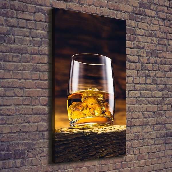 Verticale canvasfoto Bourbon in een glas