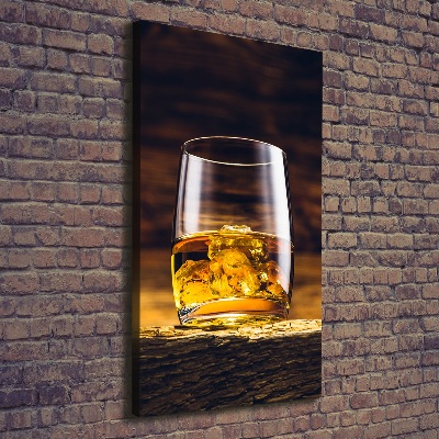 Verticale canvasfoto Bourbon in een glas