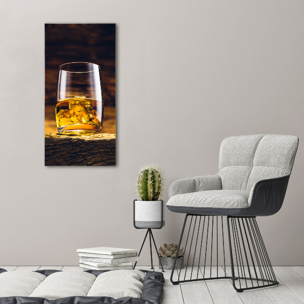 Verticale canvasfoto Bourbon in een glas