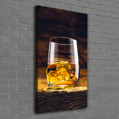 Verticale canvasfoto Bourbon in een glas