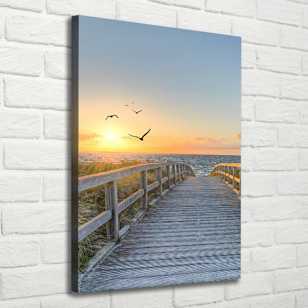 Verticale foto op canvas Pad naar het strand