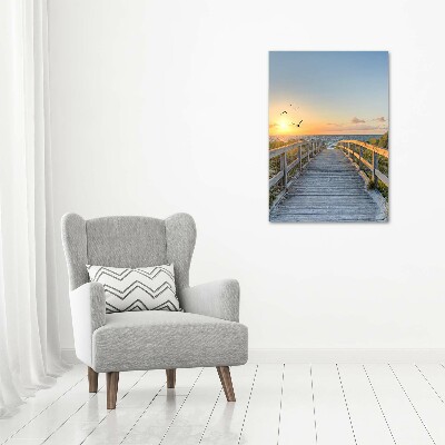 Verticale foto op canvas Pad naar het strand