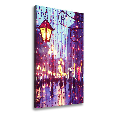 Verticale foto op canvas Lichten in de stad