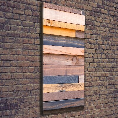 Verticaal canvasschilderij Houten muur