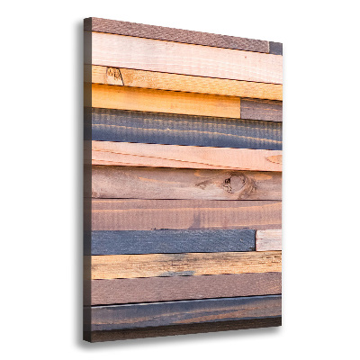 Verticaal canvasschilderij Houten muur