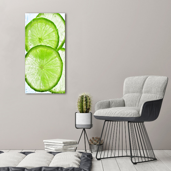 Verticaal schilderij op canvas Kalk onder water