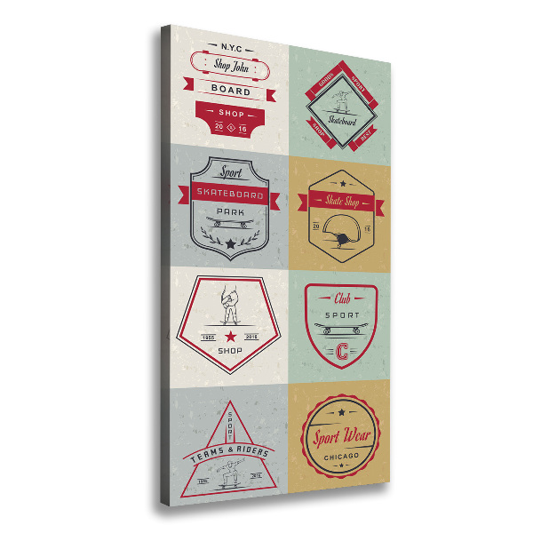Verticaal schilderij op canvas Skateboardborden