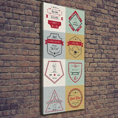 Verticaal schilderij op canvas Skateboardborden