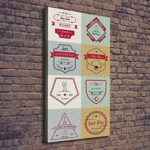 Verticaal schilderij op canvas Skateboardborden